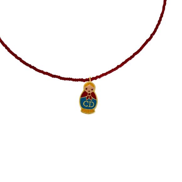 Dior Vintage Russian Nesting Doll Necklace & Earring Set - Picture 3 of 7